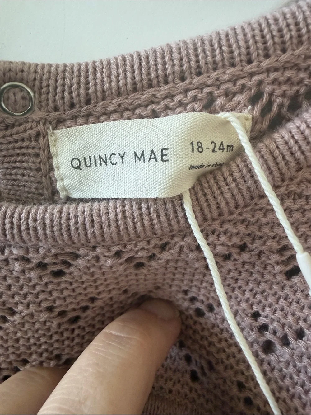Quincy Mae Knit Baby Romper in Dusty Mauve